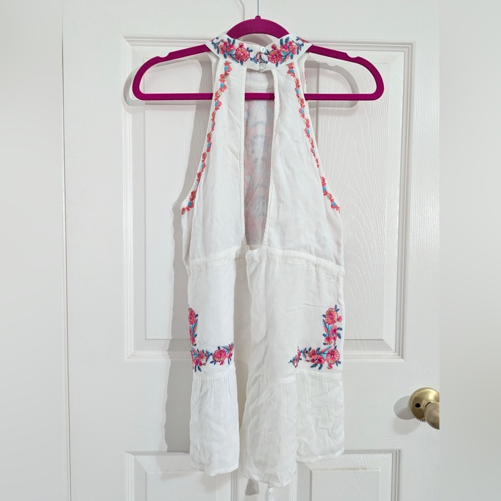 FINAL PRICE NEW NWT Raga Mariah Embroidered Halter Neck Romper - Picture 4 of 6
